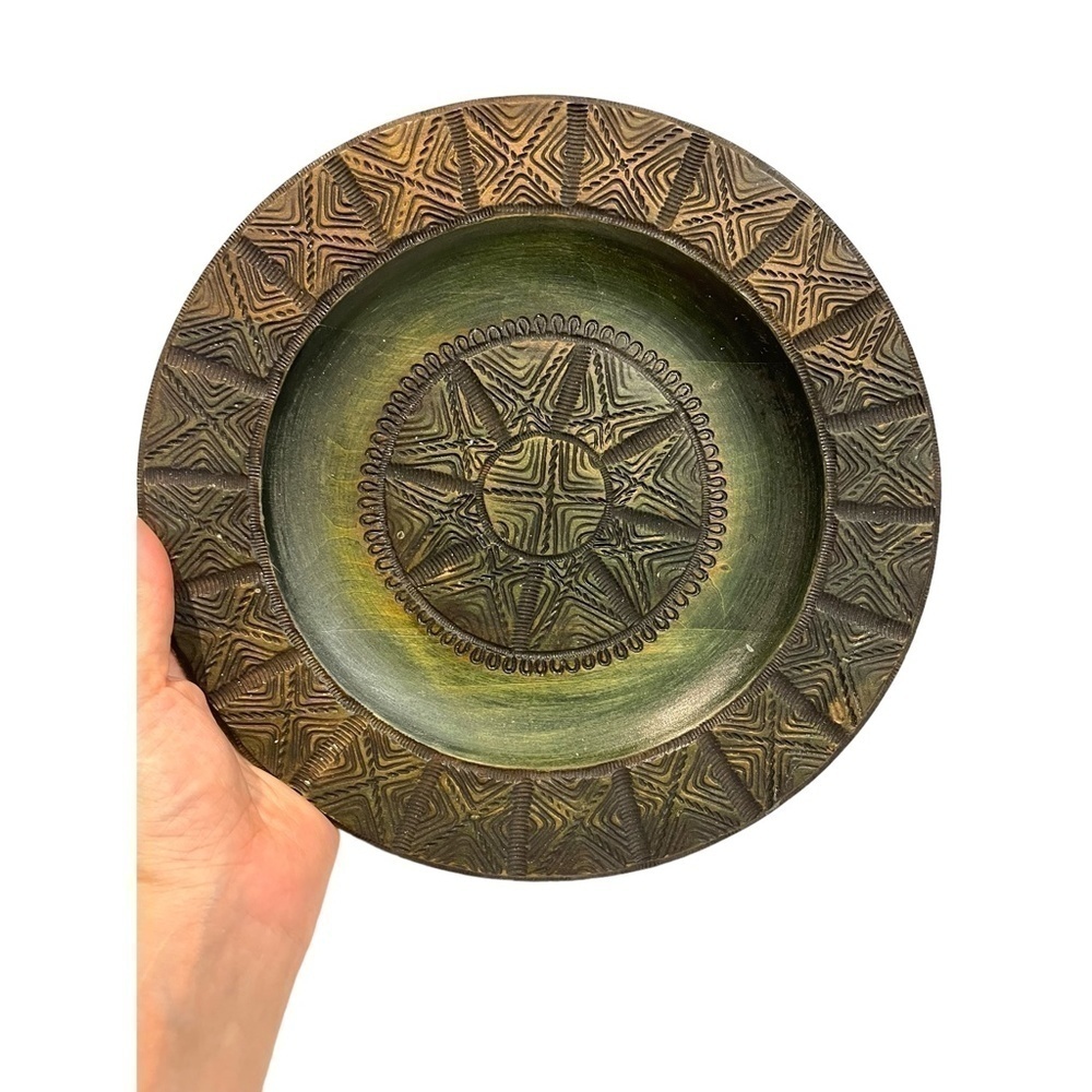 Wood Hand Carved Decor Plate 🤍